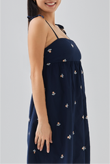 Jezabelle Floral Babydoll Dress in Navy blue