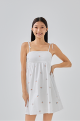 Jezabelle Floral Babydoll Dress in White