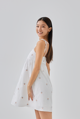 Jezabelle Floral Babydoll Dress in White