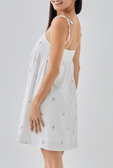 Jezabelle Floral Babydoll Dress in White