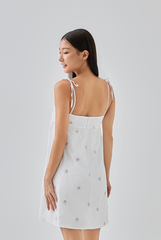 Jezabelle Floral Babydoll Dress in White