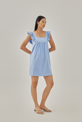 Wynn Ruffled Dress in Periwinkle