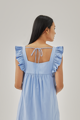 Wynn Ruffled Dress in Periwinkle