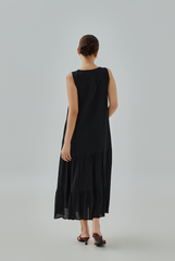 Kaela Drop Waist Tiered Midi Dress