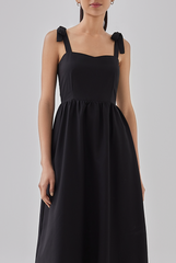 Adelaine Ribbon Straps Midi Dress