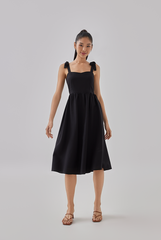 Adelaine Ribbon Straps Midi Dress