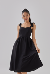 Adelaine Ribbon Straps Midi Dress