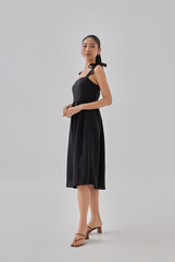 Adelaine Ribbon Straps Midi Dress