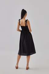 Adelaine Ribbon Straps Midi Dress