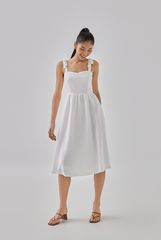 Adelaine Ribbon Straps Midi Dress