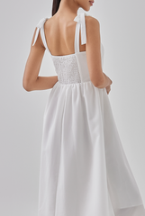 Adelaine Ribbon Straps Midi Dress