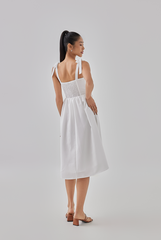 Adelaine Ribbon Straps Midi Dress