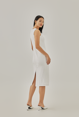 Rosee Fitted Midi Dress in White