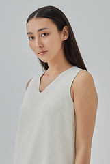 Adele Drop Waist Mini Dress in Cream 