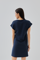 Greta T-Shirt Dress in Navy Blue