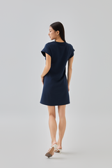 Greta T-Shirt Dress in Navy Blue