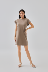 Greta T-Shirt Dress in Truffle