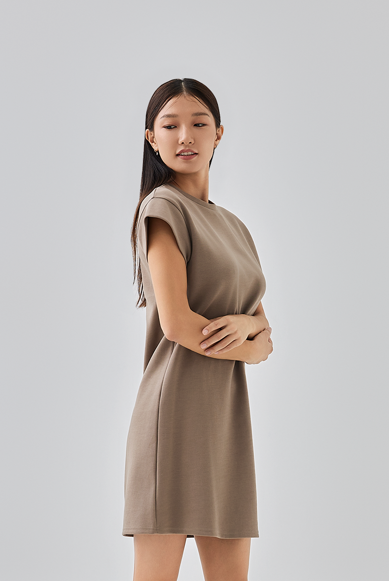 Greta T-Shirt Dress in Truffle