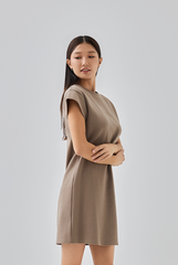 Greta T-Shirt Dress in Truffle