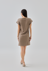 Greta T-Shirt Dress in Truffle