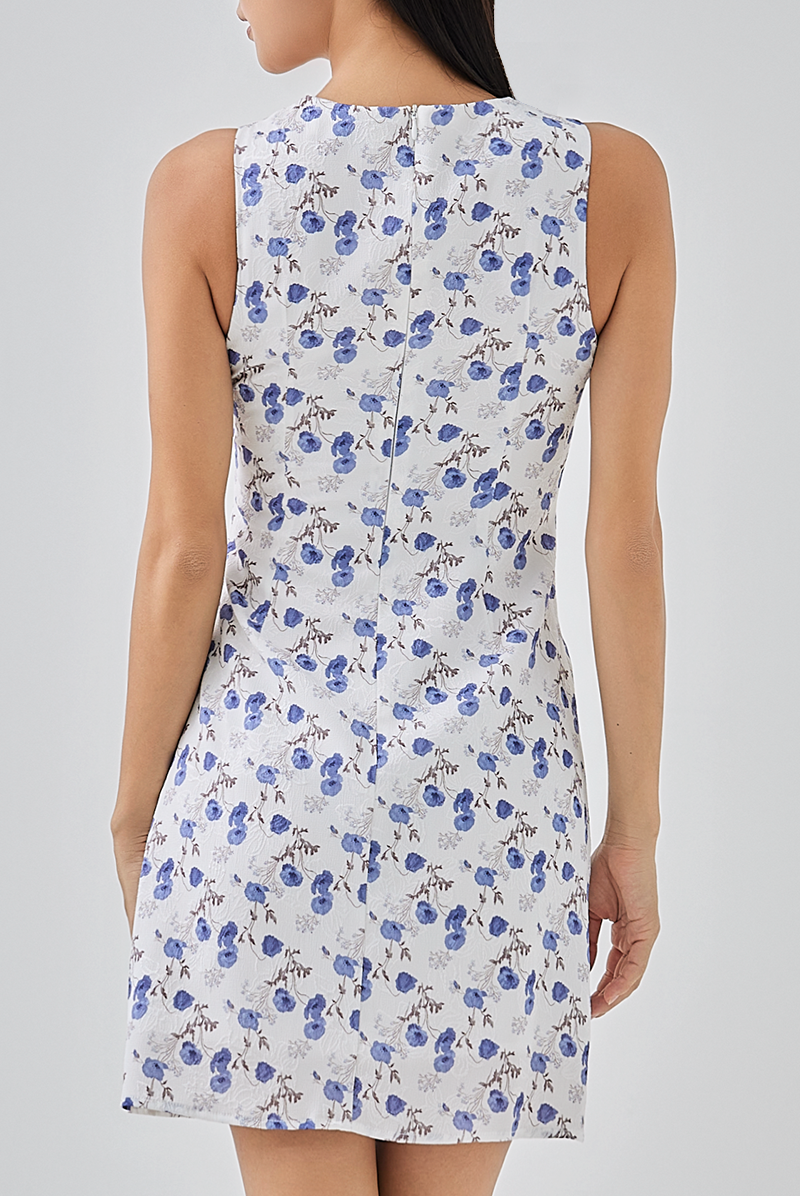 Andrea Floral Shift Dress in White