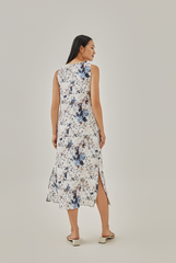 Alessa Floral Abstract Dress in White