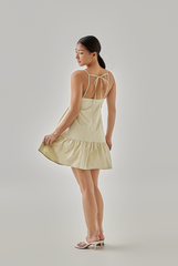 Yvana Padded Sweetheart Dress in Oat
