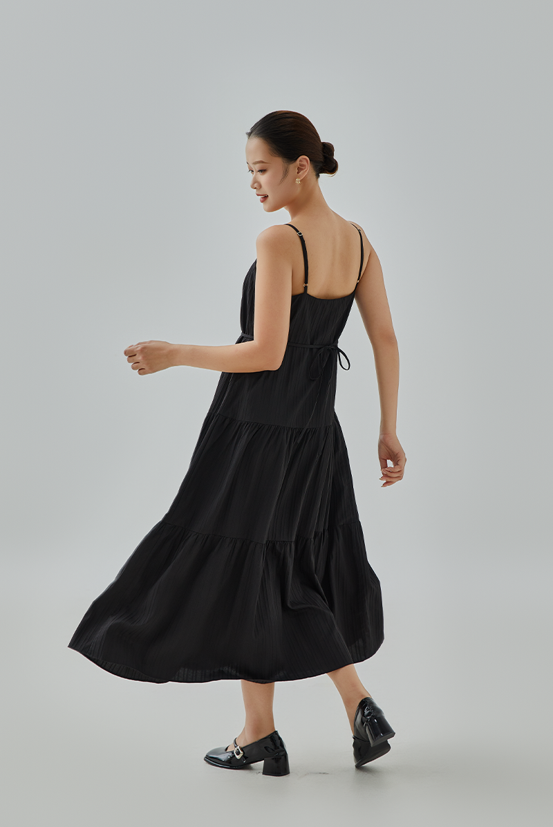 Xanthe Textured Tiered Dress