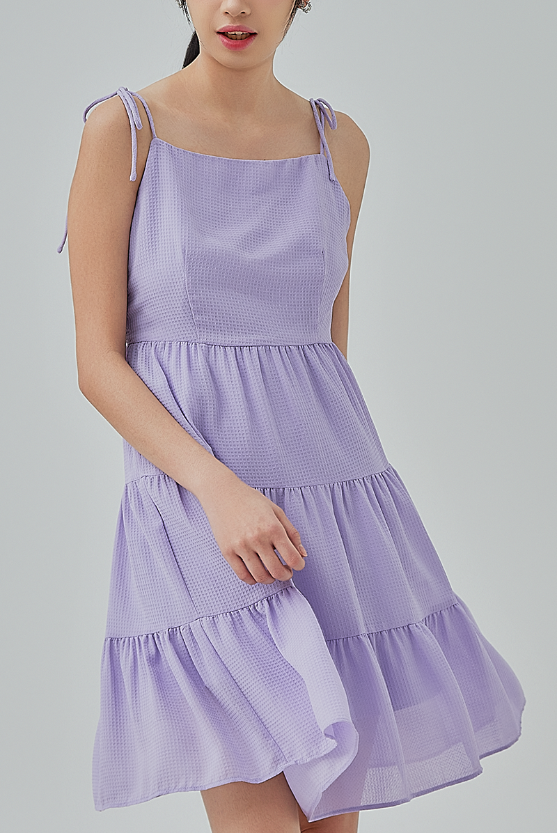 Wrenley Waffle Textured Tiered Dress