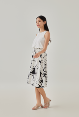 Britta Abstract Dress in White