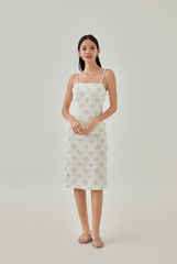Seraphina Padded Sheath Dress in White