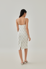 Seraphina Padded Sheath Dress in White
