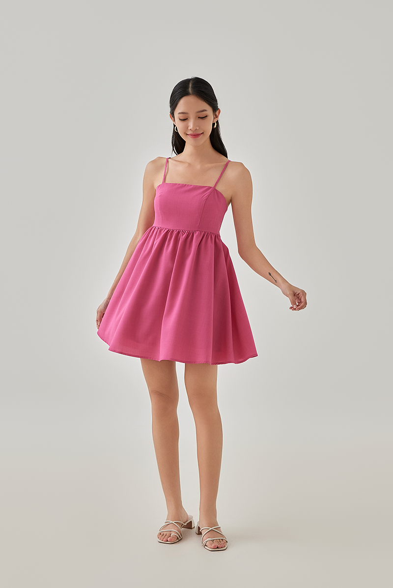 Kylie Padded Babydoll Dress XS Raspberry