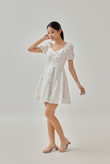 Blair Embroidered Ruched Sweetheart Dress