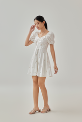 Blair Embroidered Ruched Sweetheart Dress