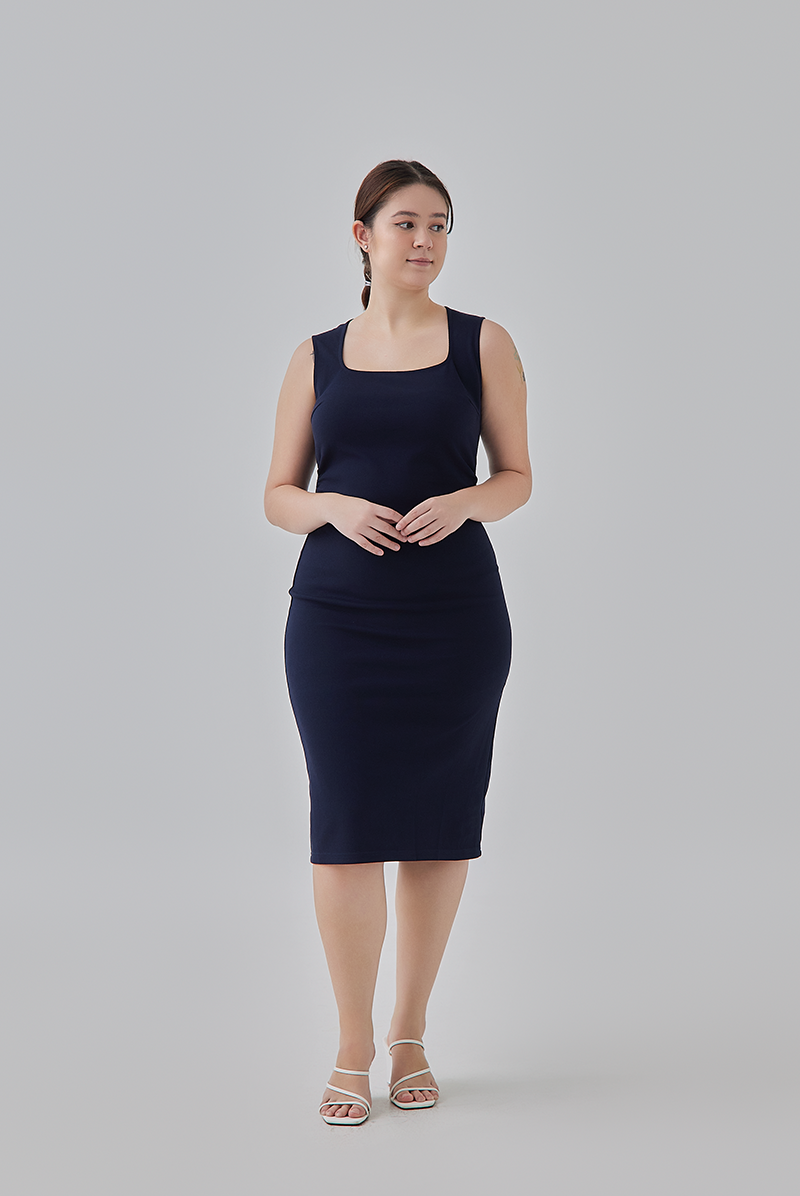 Lisa Bodycon Dress in Navy Blue