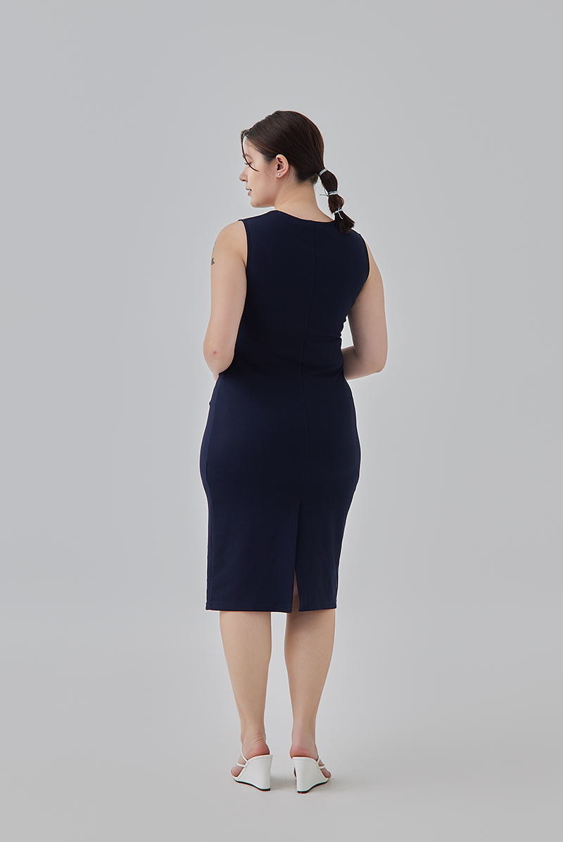 Lisa Bodycon Dress in Navy Blue