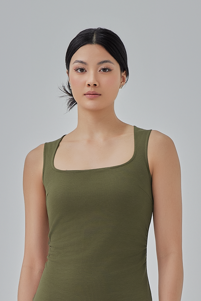 Lisa Bodycon Dress in Olive Green