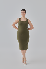 Lisa Bodycon Dress in Olive Green