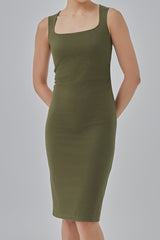 Lisa Bodycon Dress in Olive Green
