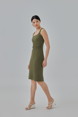 Lisa Bodycon Dress in Olive Green