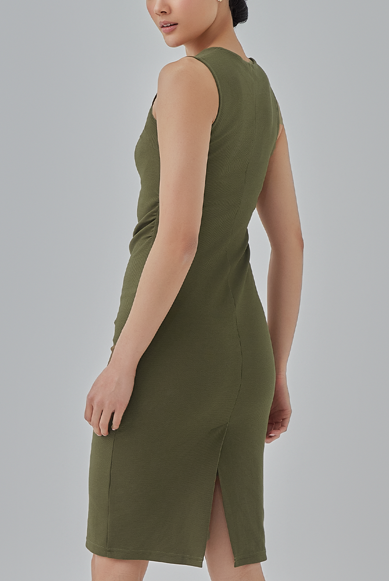 Lisa Bodycon Dress in Olive Green