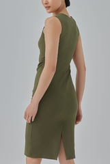 Lisa Bodycon Dress in Olive Green