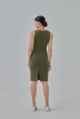Lisa Bodycon Dress in Olive Green
