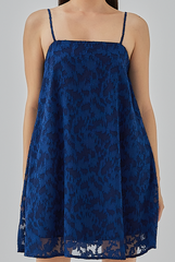 Dani Textured Slip Dress in Navy Blue 