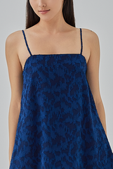 Dani Textured Slip Dress in Navy Blue 