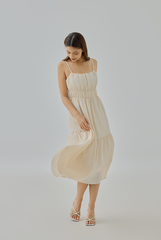 Kristine Textured Tiered Midi Dress