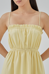 Elliana Elastic Waist Babydoll Dress in Butter