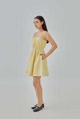 Elliana Elastic Waist Babydoll Dress in Butter