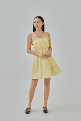 Elliana Elastic Waist Babydoll Dress in Butter